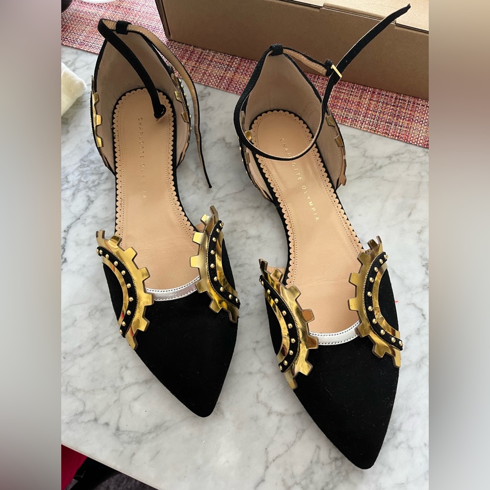 Charlotte Olympia steampunk gears flats 42 RARE